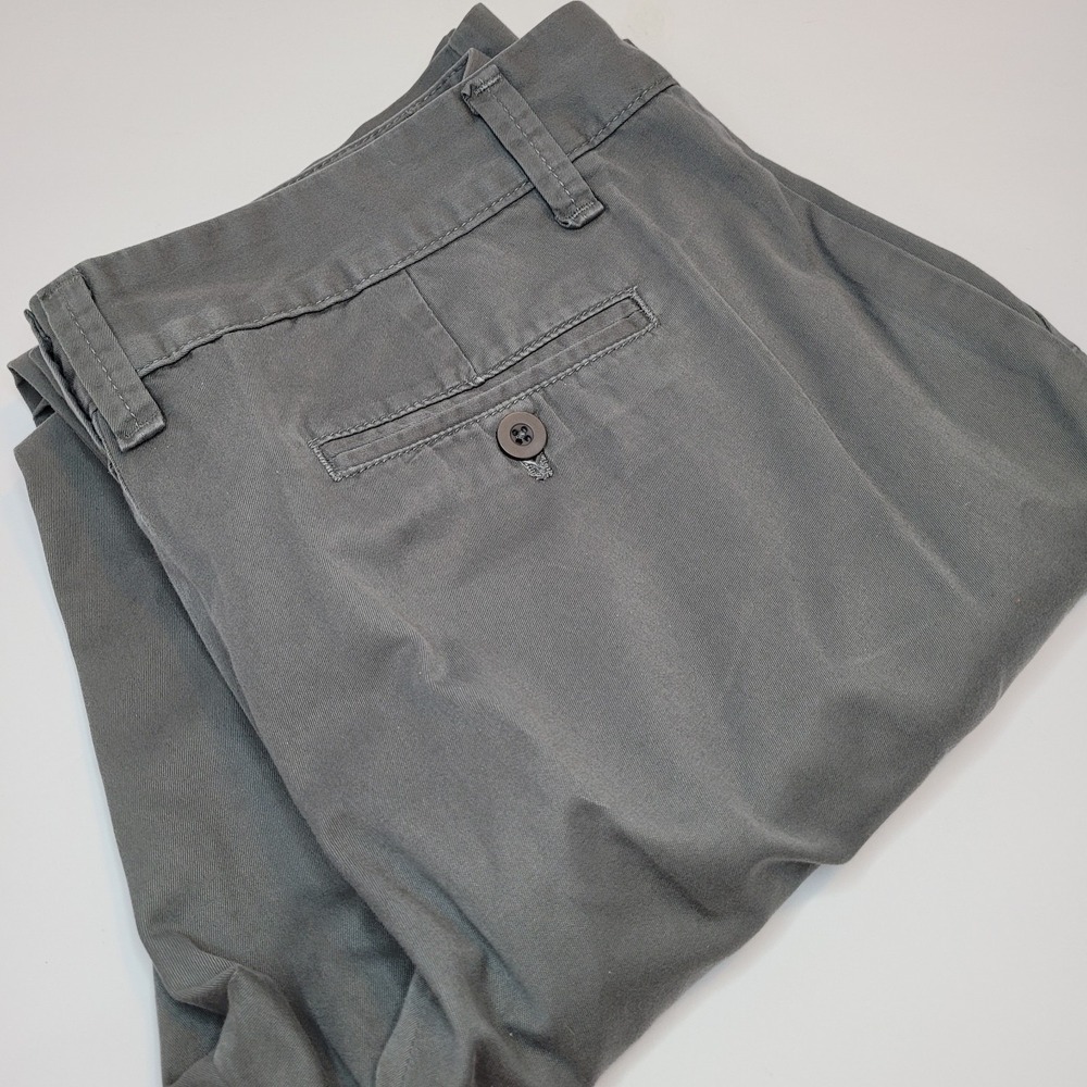 Garnet Hill Gray Chino Pants 100% Cotton, Size 12 Long